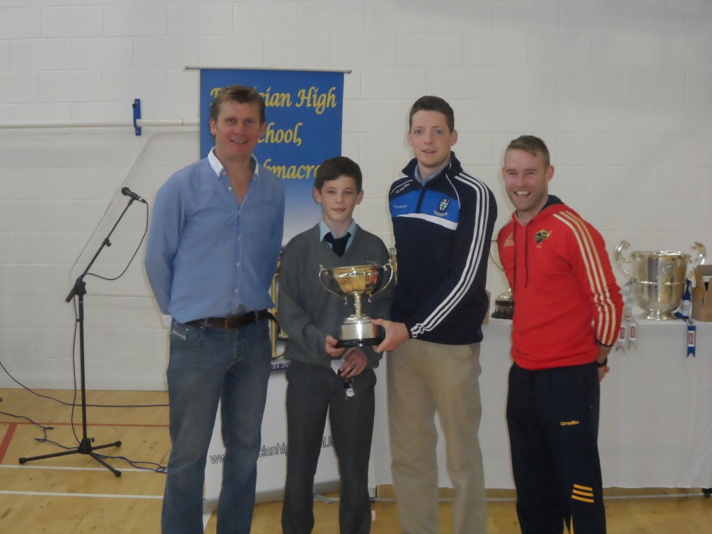 Eamonn Dunne, Christopher Hanratty (cpt), Conor Mc Manus, Martin Mills, With the Corn Colmille  Ulster Champions 2013