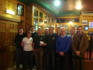 Presentation of the €1,000 proceeds of our recent recreational football tournament to Monaghan Cancer Treatment Support