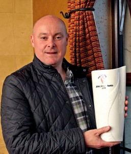 Malachy O'Rourke showing off his Belleek Living Vase. Picture by Peadar McMahon.
