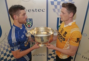 Scotstown and Clontibret compete for the Mick Duffy Cup in the Monaghan SFC Final at Clones on Sunday.