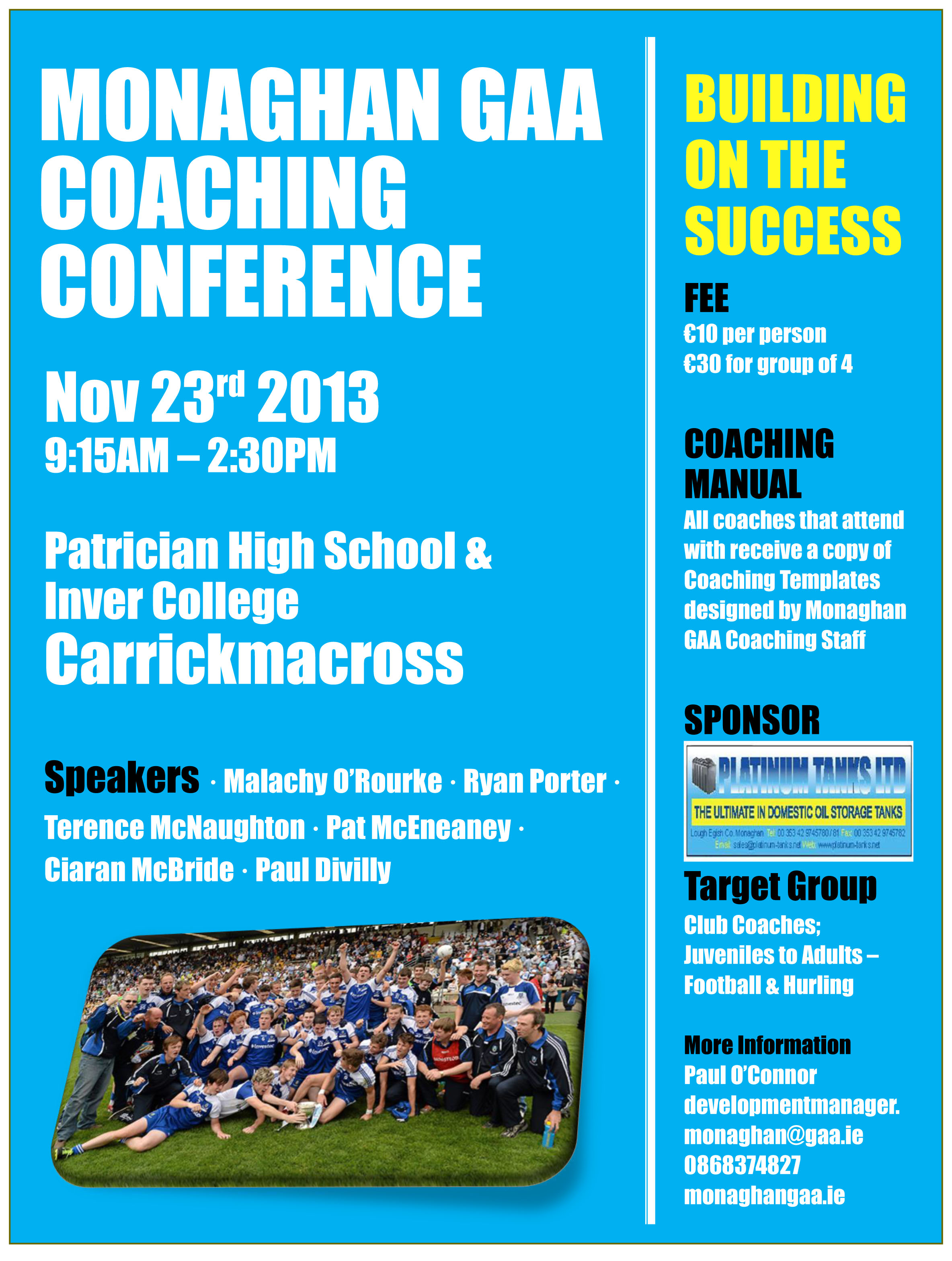 Monaghan Coaching Conference 2013 & Upcoming Coaching Courses