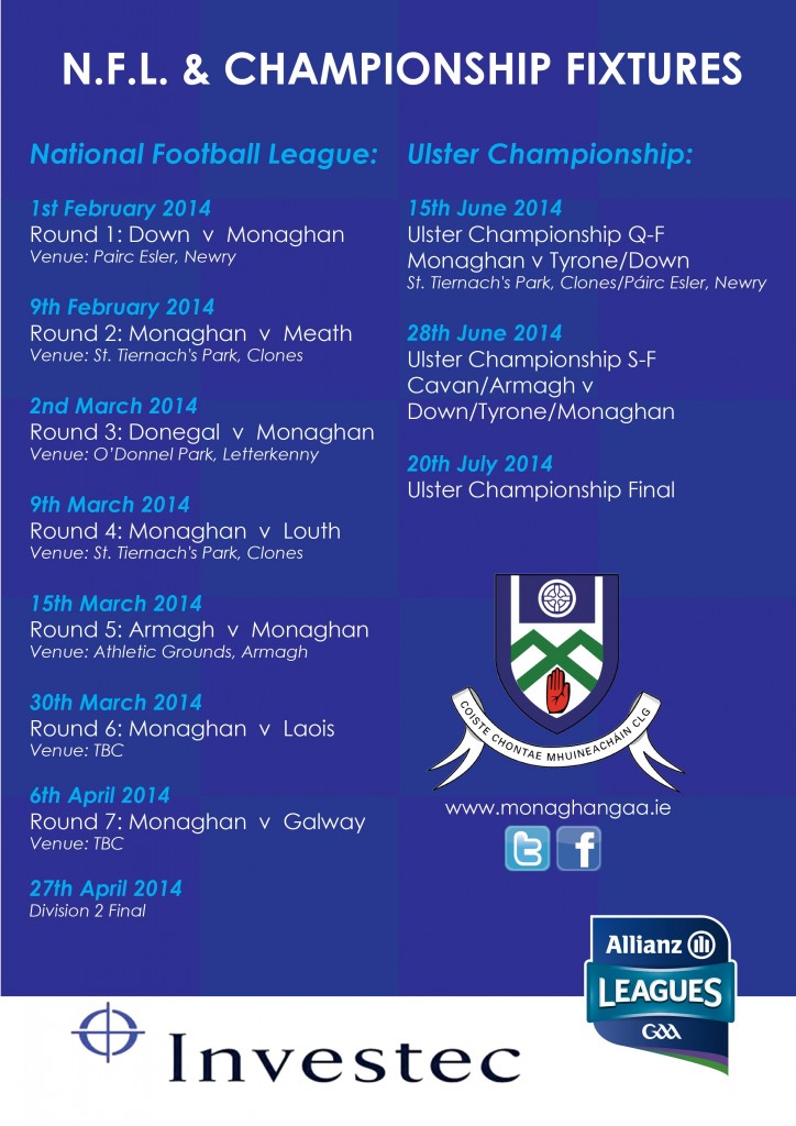 NFL Fixture Poster A4