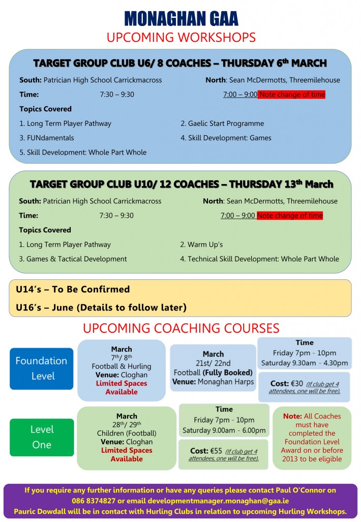 Upcoming Workshops and Courses March 2014