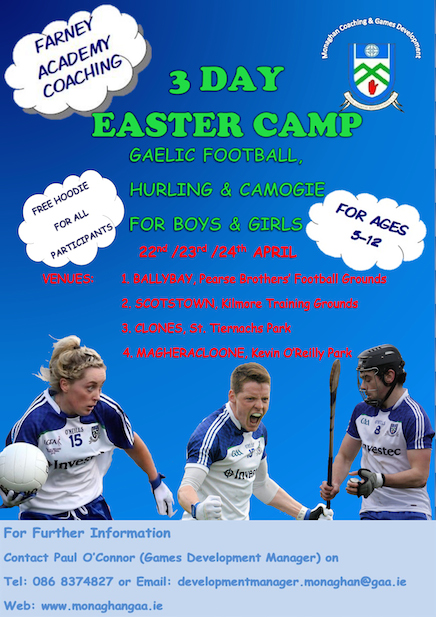 Farney Academy Easter Camp 2014 – Places Still Available