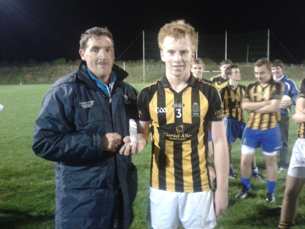 James Mc Kenna receiving the runner up medals