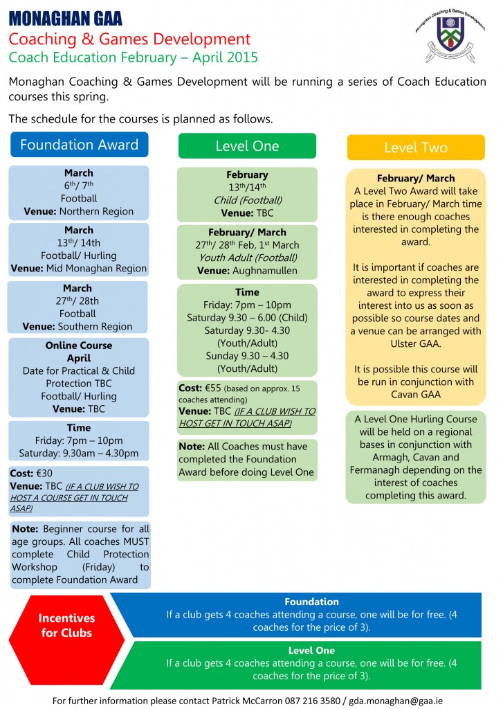 Coach Education and Workshops Programme February - April 2015-1