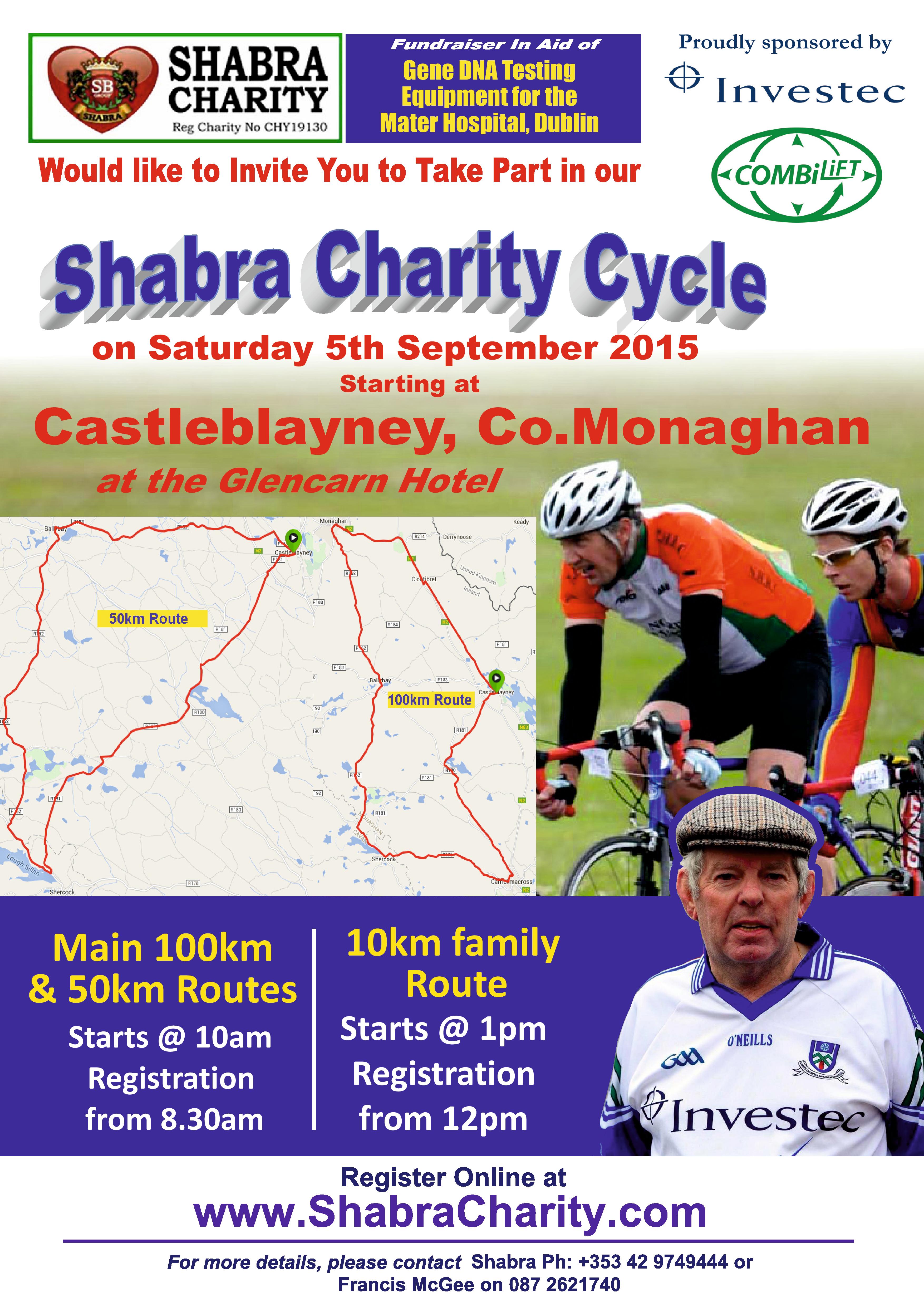 Shabra Charity Cycle – sponsored by Investec & Combi Lift