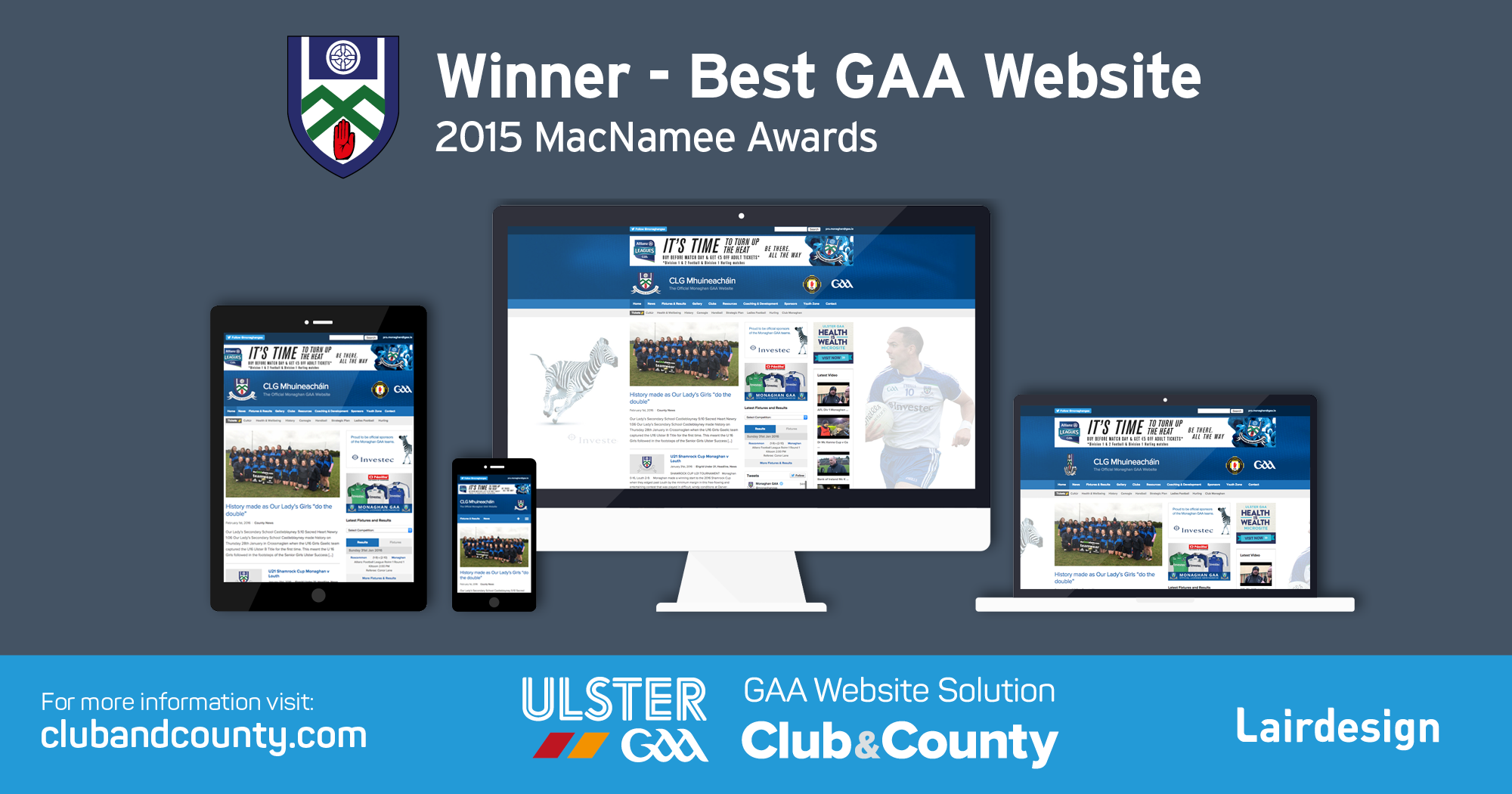 Monaghangaa.ie wins GAA Website of the Year at the 2015 MacNamee Awards