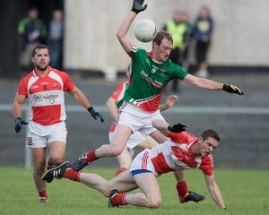 Action from the IFC game between Inniskeen and Donaghmoyne at Magheracloone on Saturday 20th August 2016