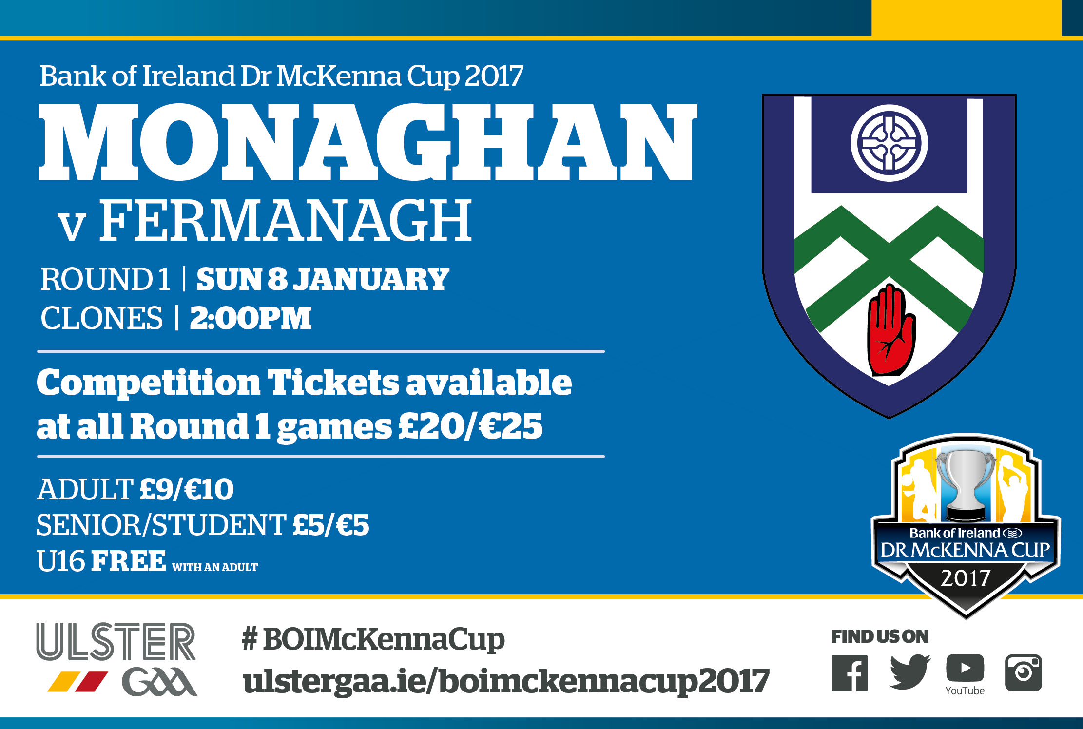 Monaghan Team v Fermanagh this Sunday 9th January