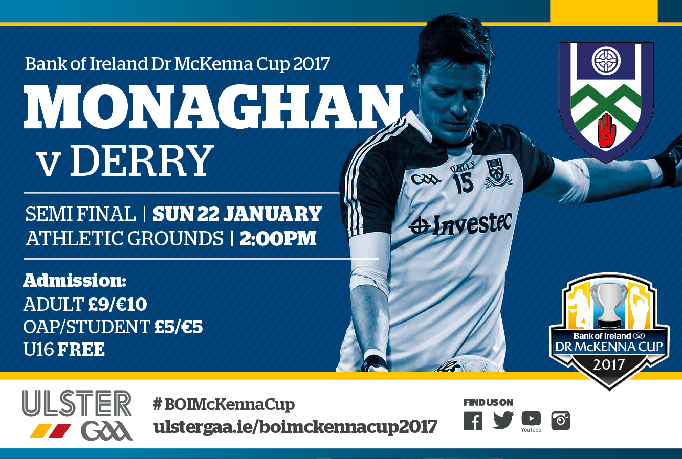 Monaghan Panel v Derry – Sunday 22nd January