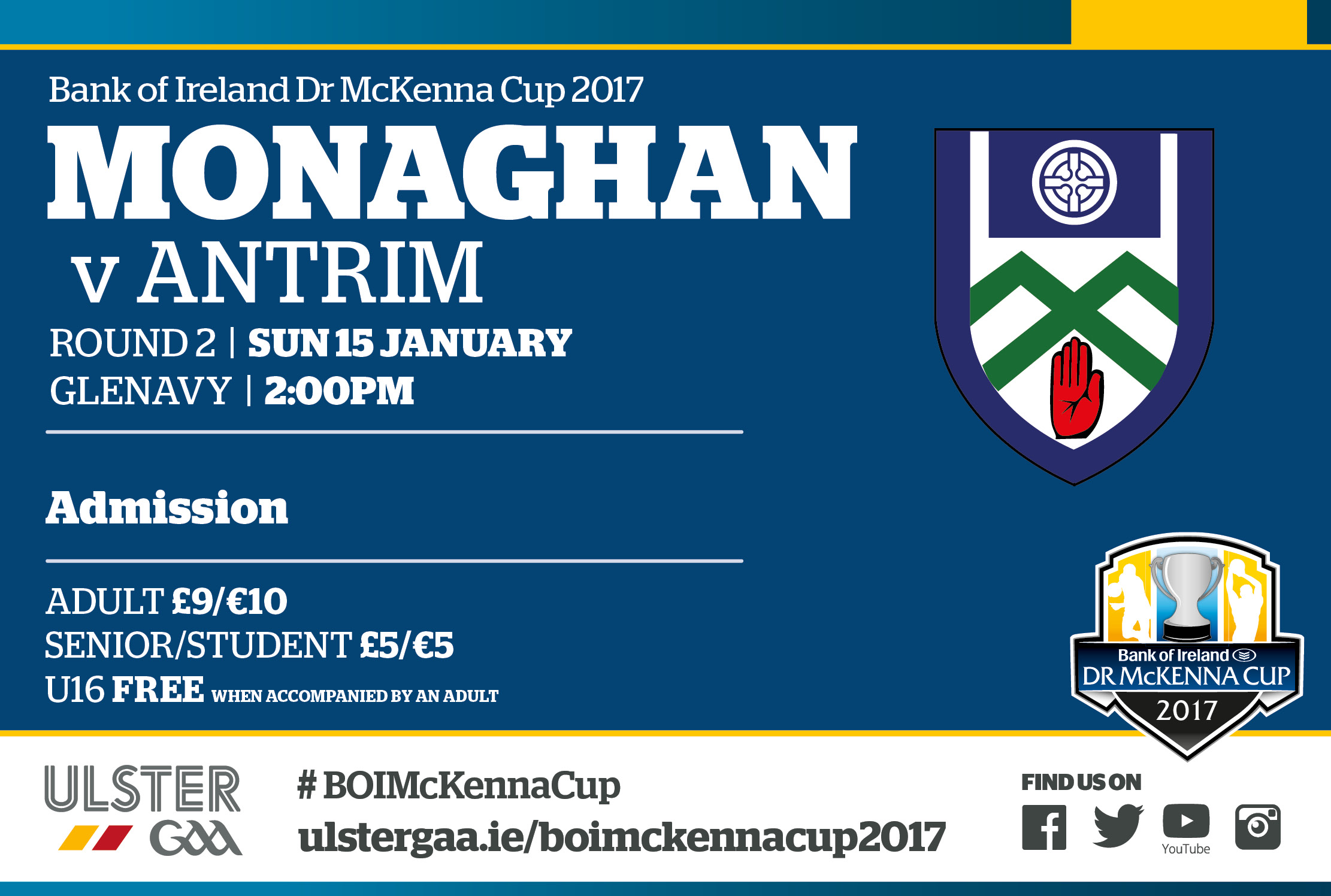 Monaghan Team v Antrim Sunday 15th January