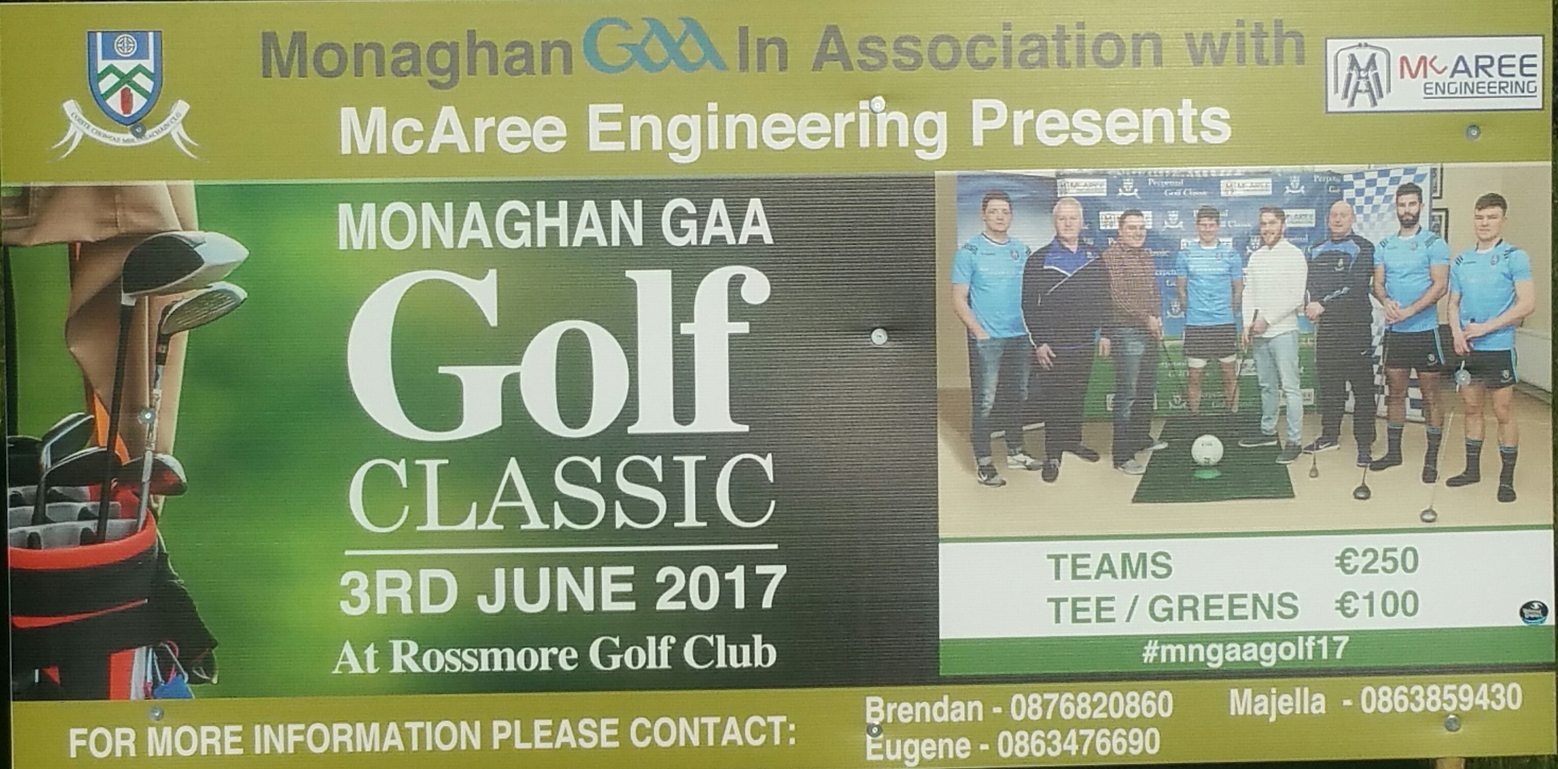 Mc Aree Engineering Monaghan GAA Golf Classic Teams and associated Tee Times