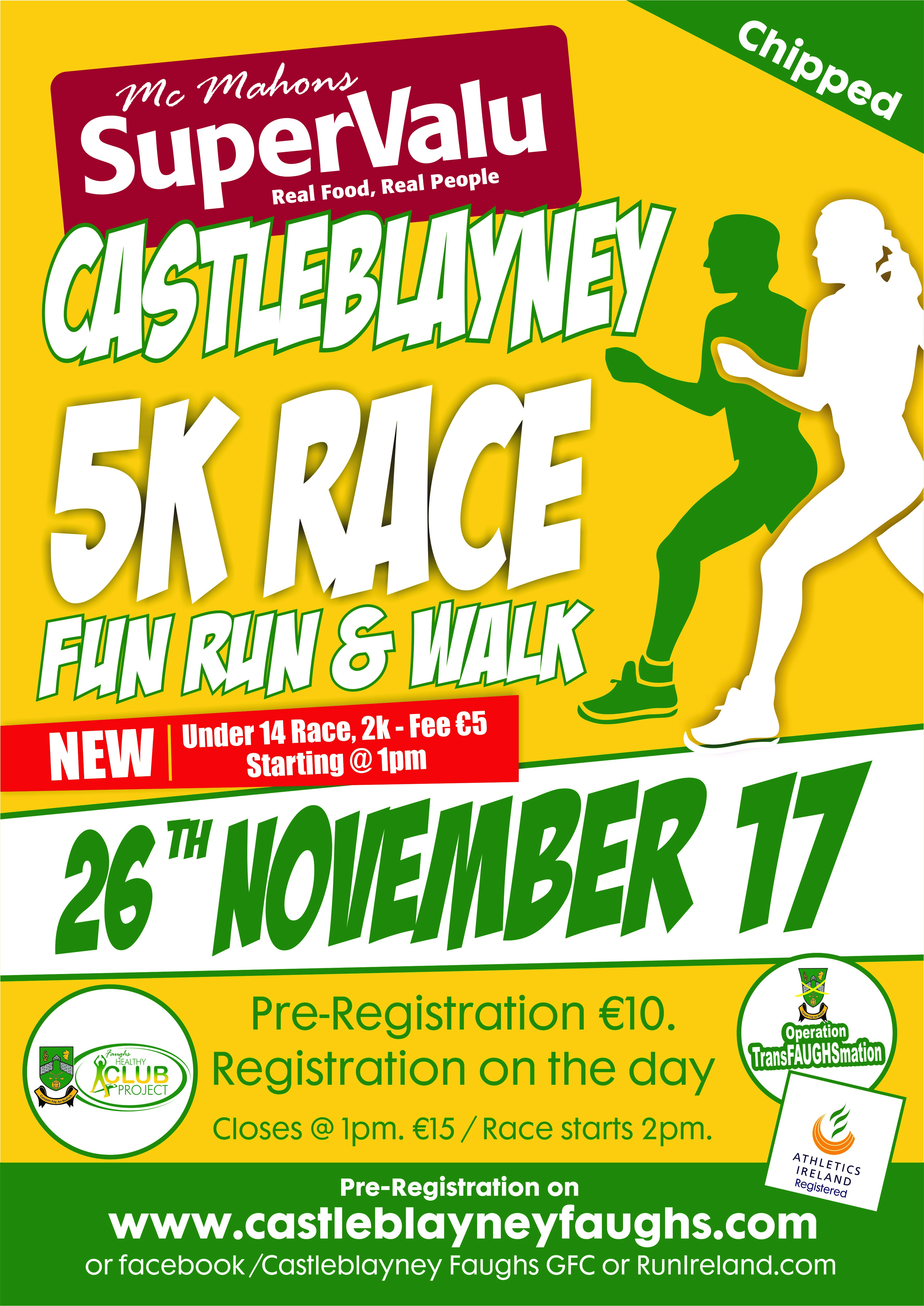 Supervalu Castleblayney 5K ready for the off this Sunday 26th of November