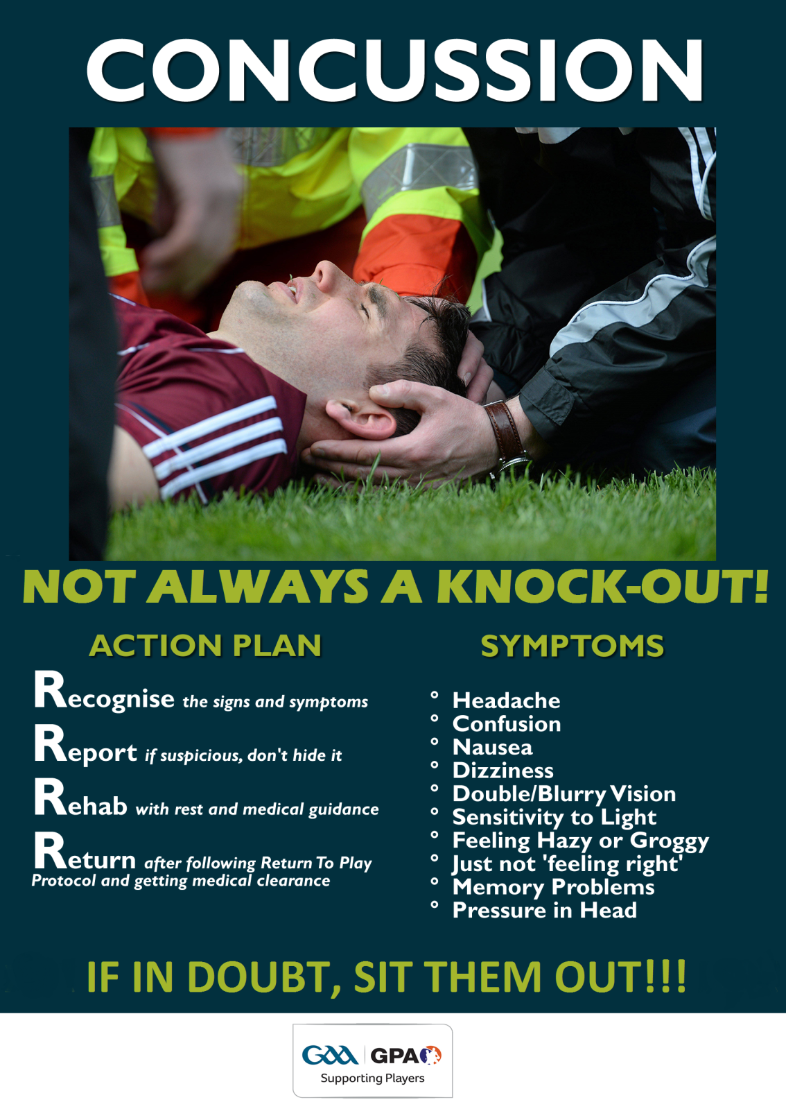 Concussion Awareness – Start of new playing season “if in doubt take them out”!
