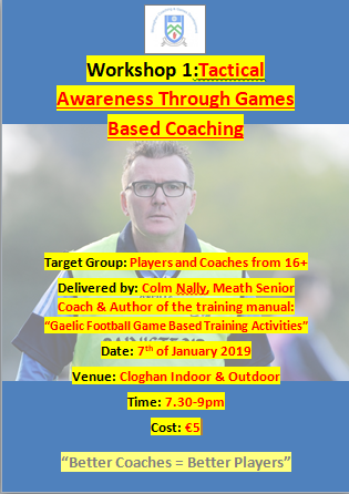 Colm Nally Coaching Workshop Tonight (7th Jan) in Cloghan. All Welcome!!