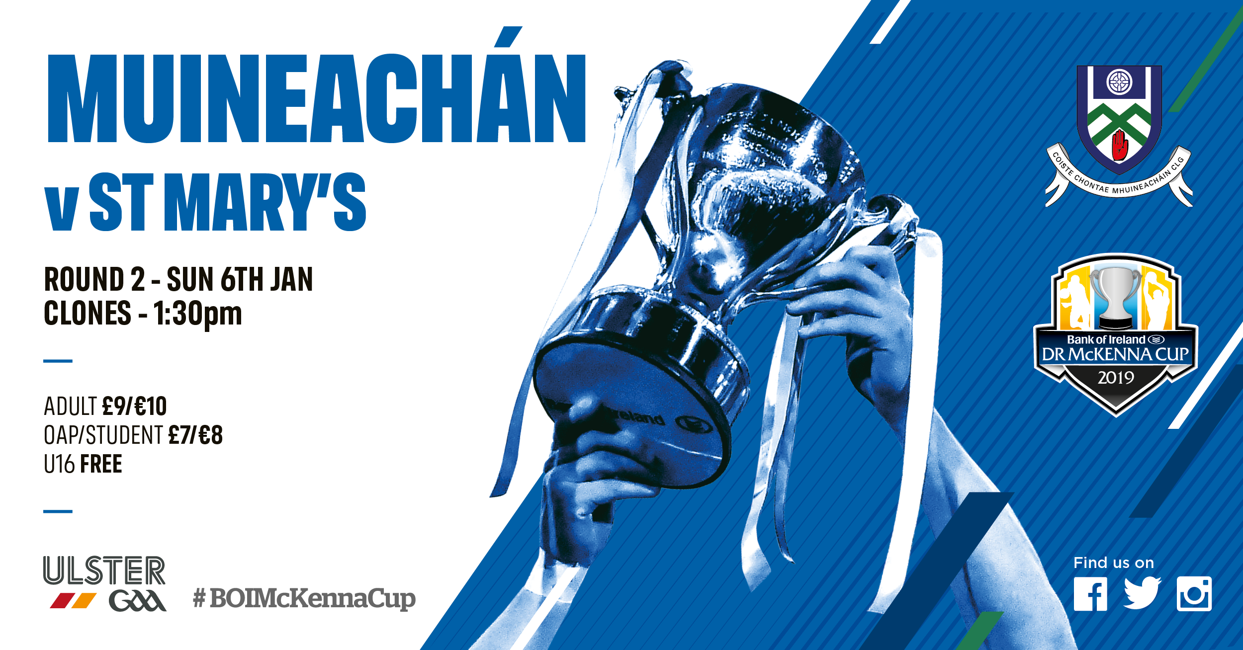 Bank of Ireland Dr McKenna Cup – Monaghan V St Mary’s Round 2