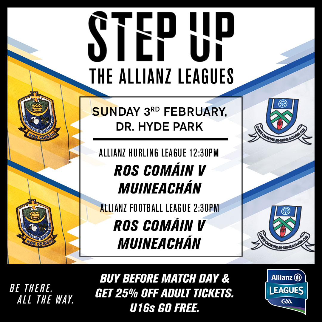 Allianz Leagues Football & Hurling Round 2  –  Sunday the 3rd of February