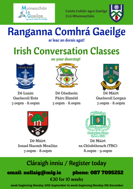 Ranganna Comhrá Gaeilge / Irish Conversation Classes