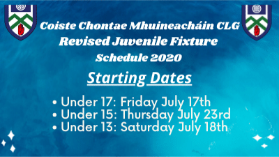 Revised Juvenile Fixture Schedule 2020