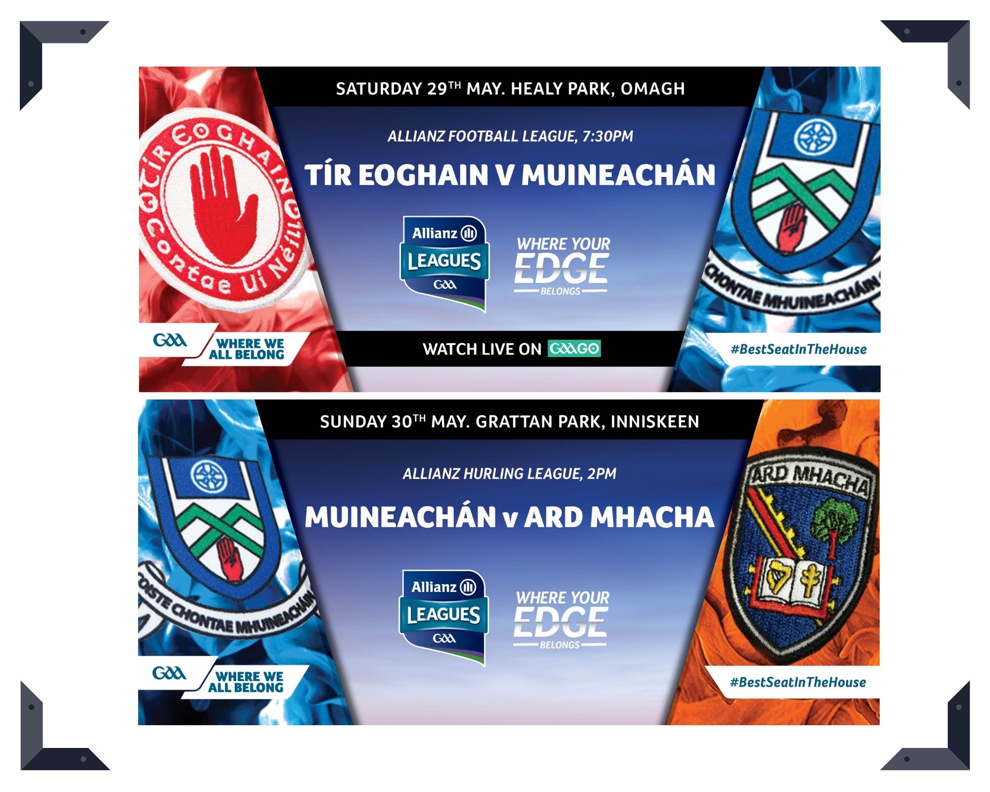 Busy Weekend in the Allianz Leagues for Monaghan GAA Footballers and Hurlers on Saturday & Sunday