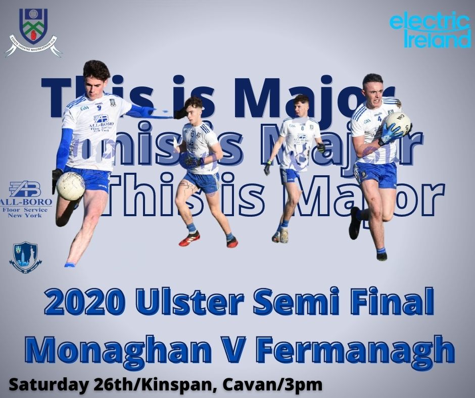 Best of luck to our Minor Team and Management today in the 2020 Electric Ireland Ulster Semi Final