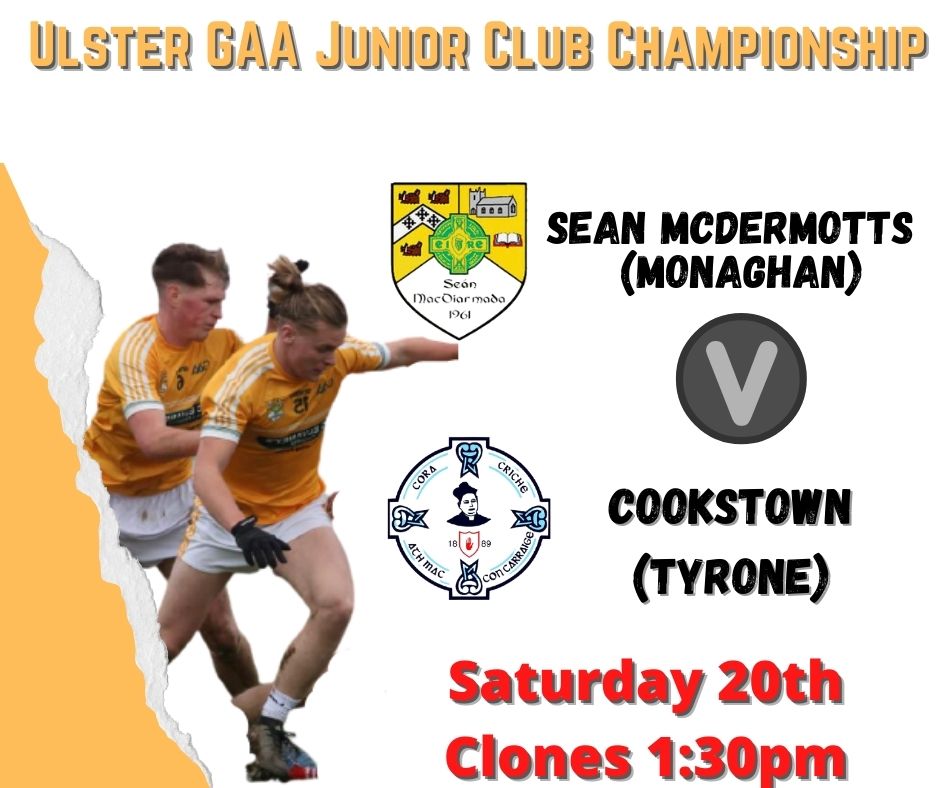 Best of luck to Sean McDermotts in the AIB Ulster GAA Junior Club Championship today