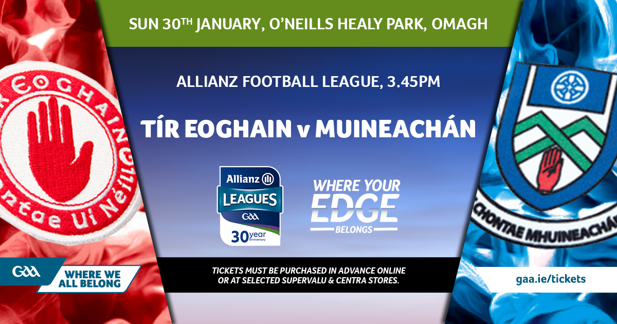 Monaghan Senior footballers face Tyrone to open their 2022 Allianz League campaign