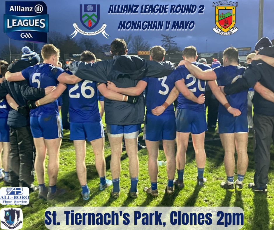 Good Luck to our Senior Footballers TODAY in Round 2 of the Allianz Football League