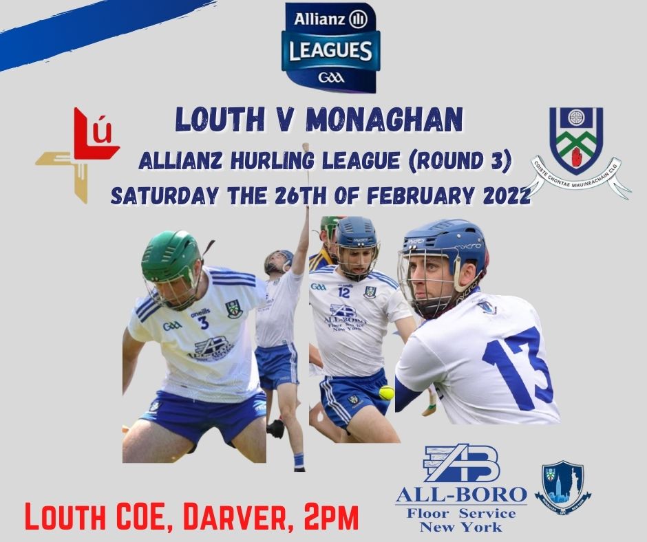 Good Luck to our Senior Hurlers today – Louth V Monaghan