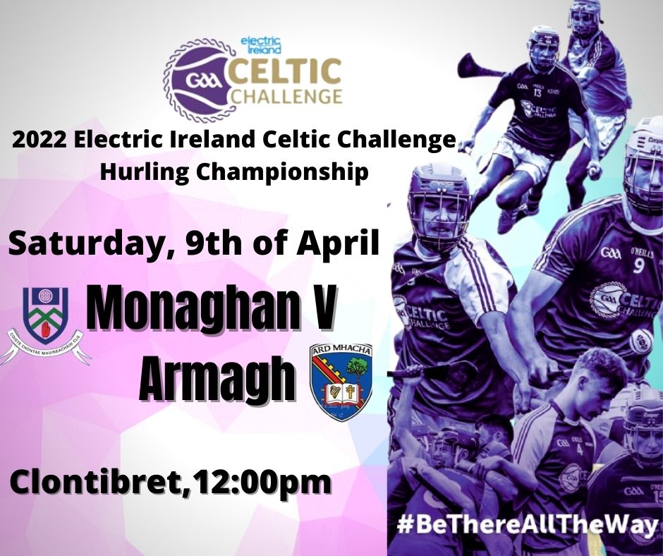 Best of luck to our Minor (U-17) Hurling today in the Electric Ireland Celtic Challenge