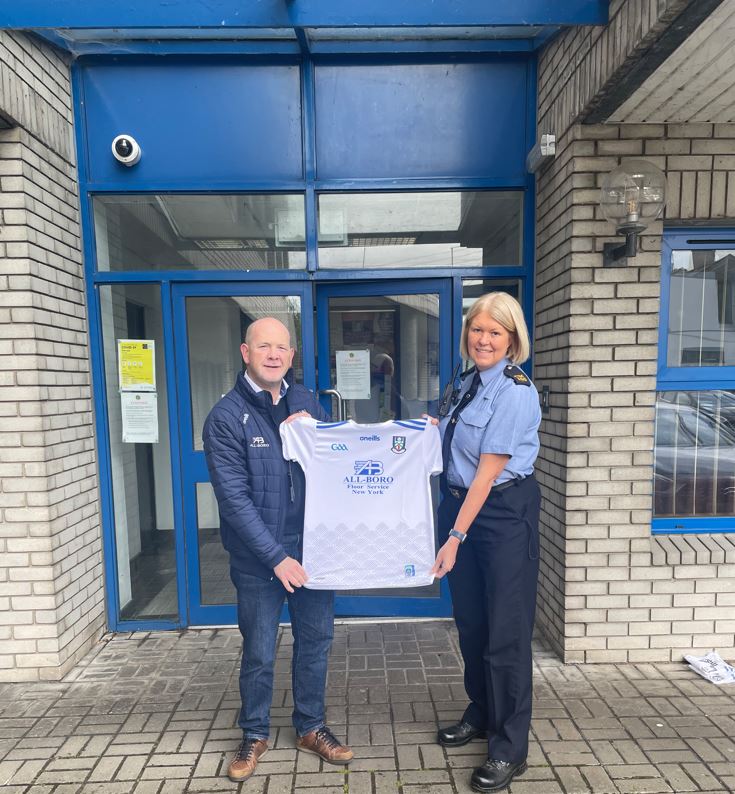 Monaghan GAA donates jersey to the Cavan/Monaghan Gardai Division for the  “Little Blue Heroes Foundation”