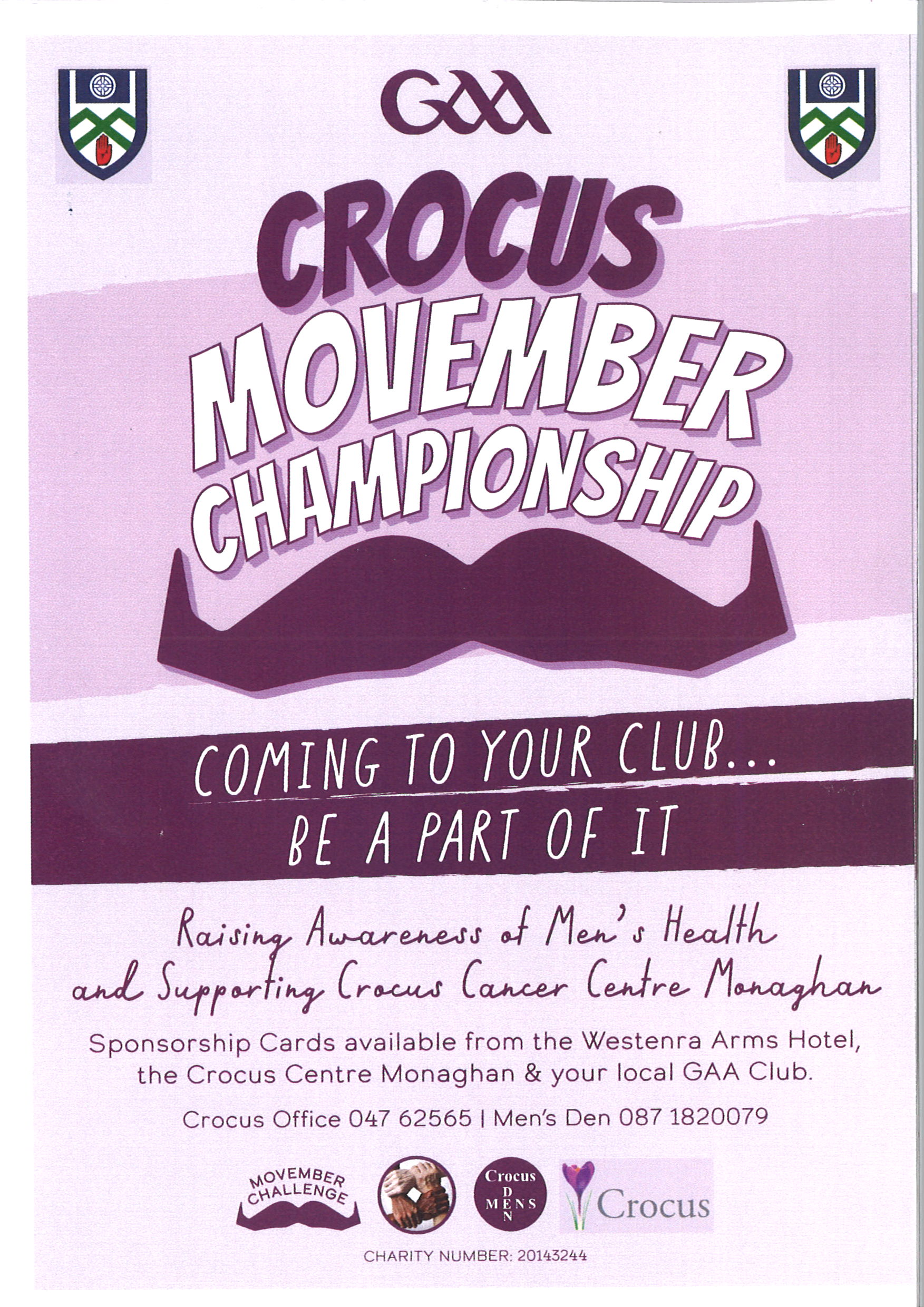 Monaghan GAA in association with Crocus Men’s Den Launch the GAA Crocus MOVEMBER Championship!!