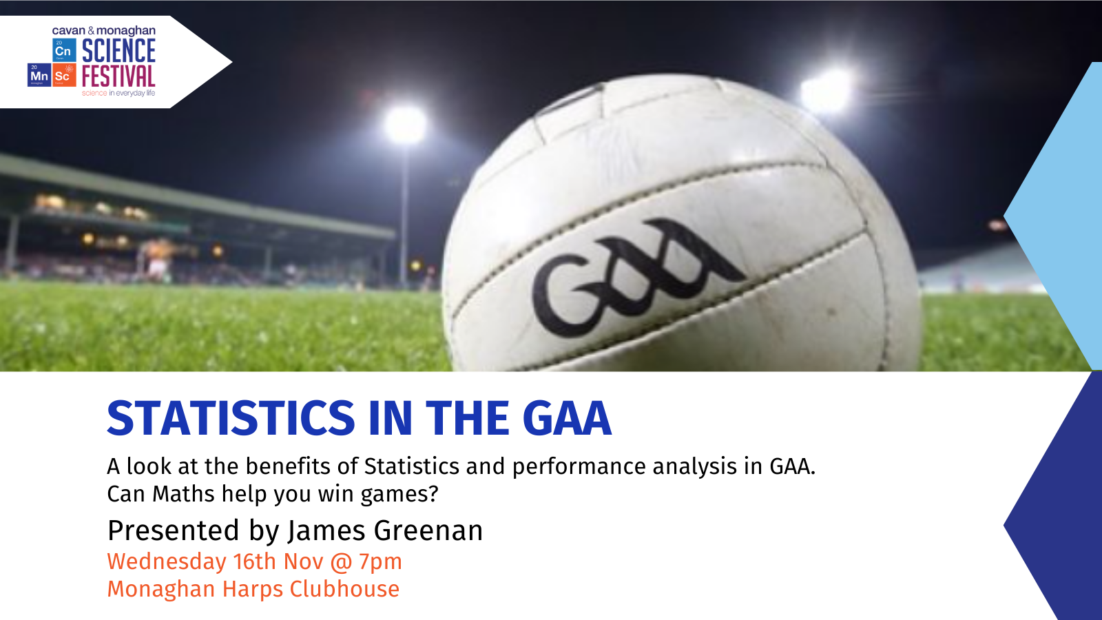 Statistics in the GAA Seminar will now be an Online WEBINAR