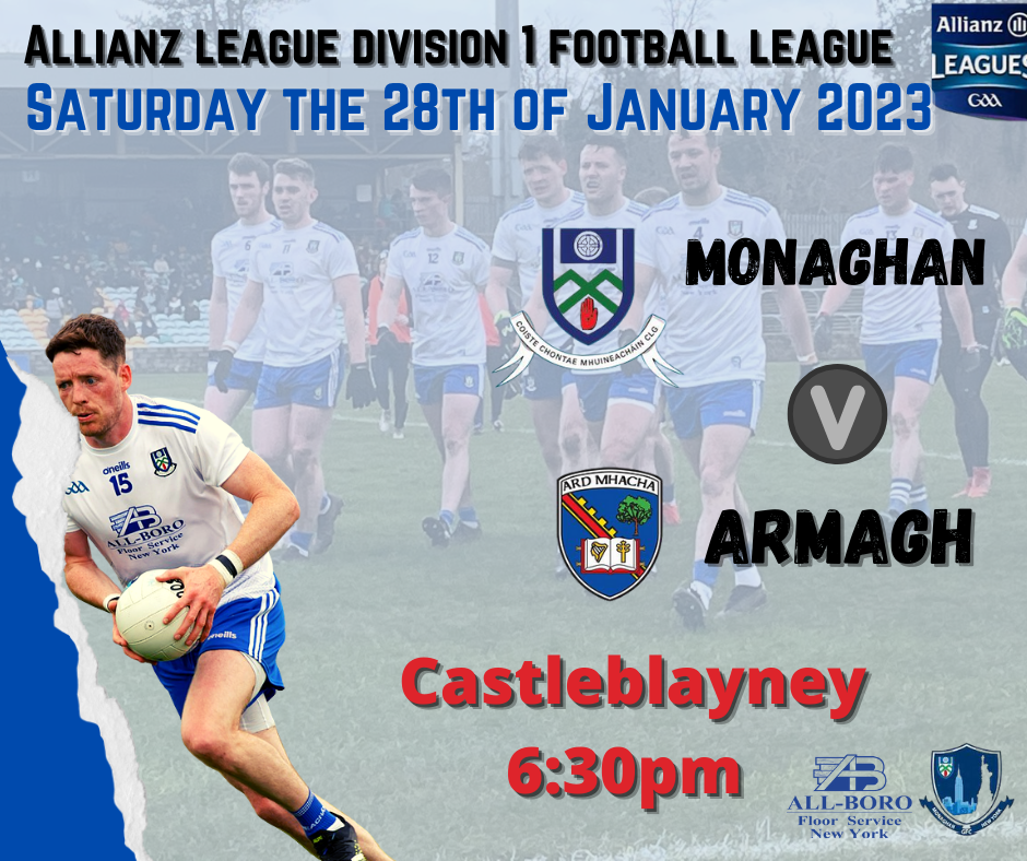 Allianz League Division 1 Monaghan v Armagh tickets on SALE today