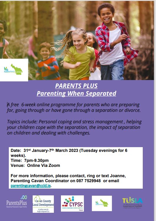 Free positive parenting online evening Parenting When Separated programme open to parents in co monaghan