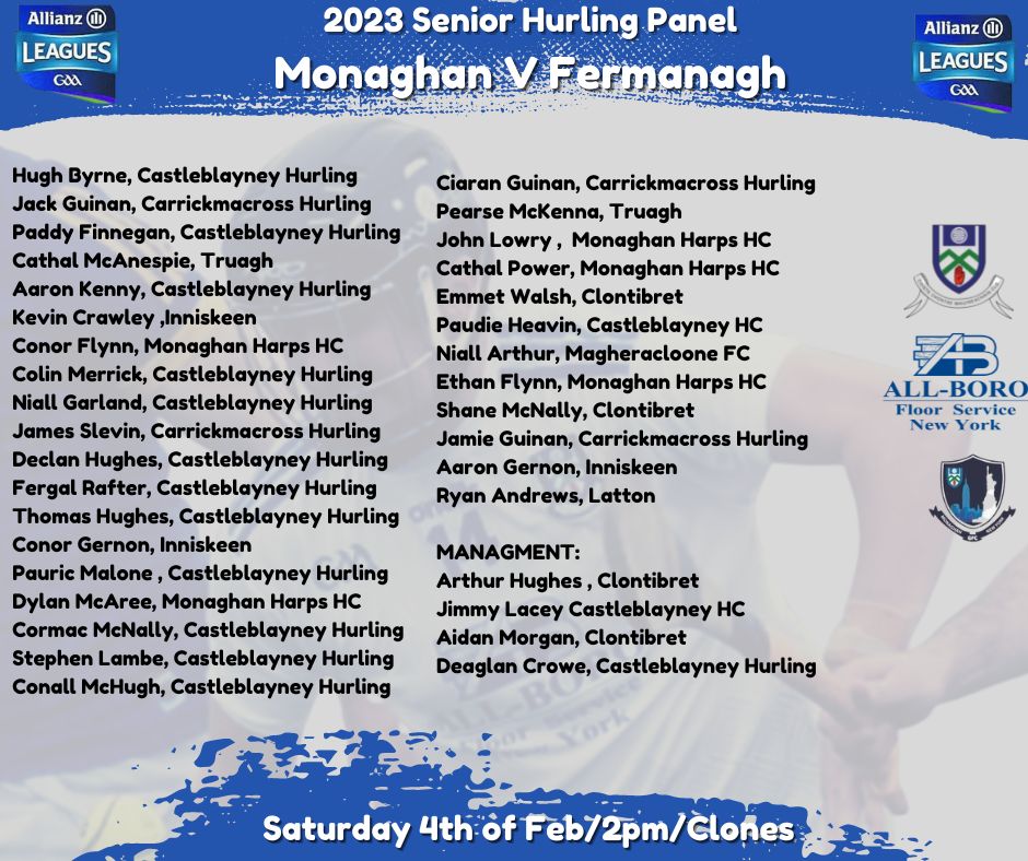Best of luck to our Senior Hurlers and Management team today!