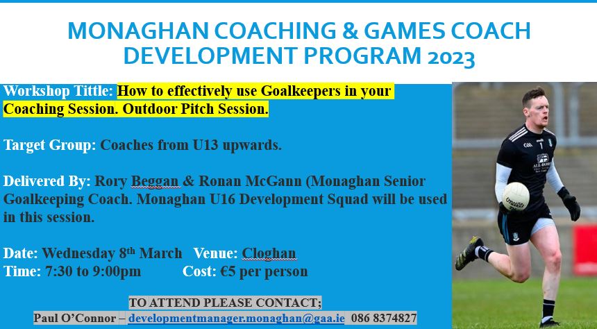 Upcoming Coach Development Workshops for March….