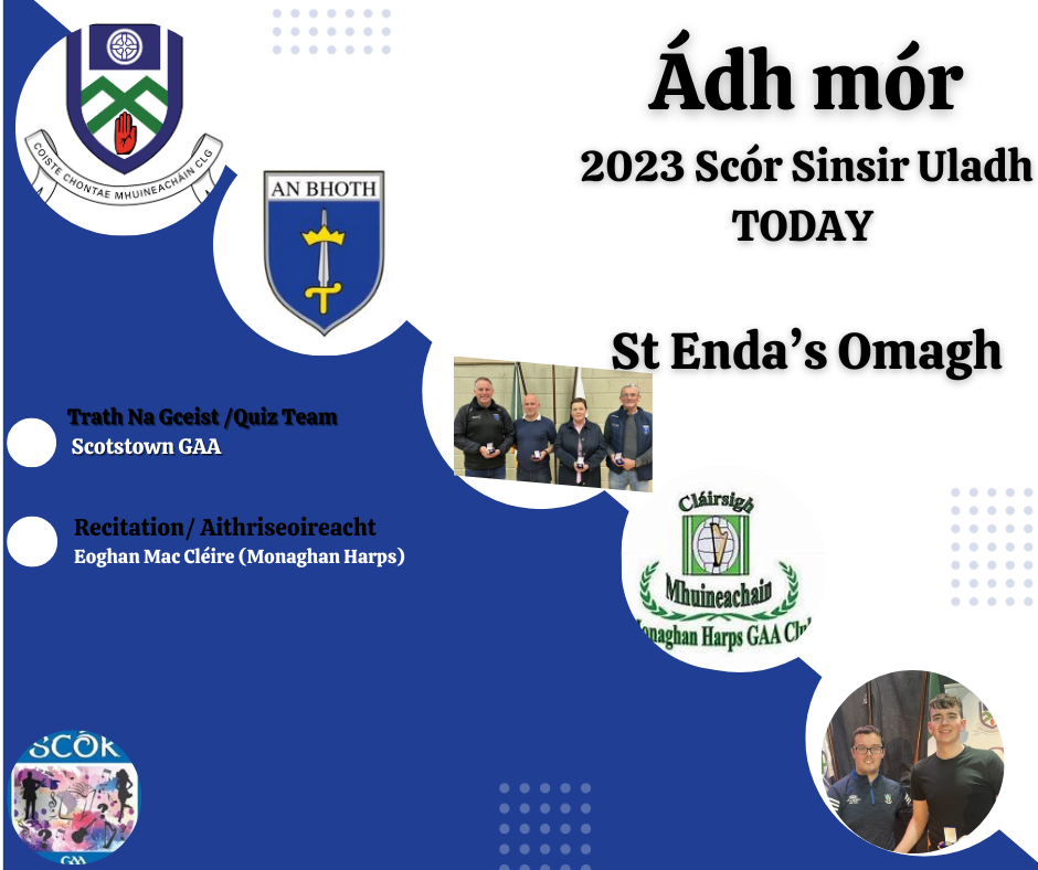 Best of Luck to Eoghan and Scotstown Quiz team in the Ulster Scor Final Today!