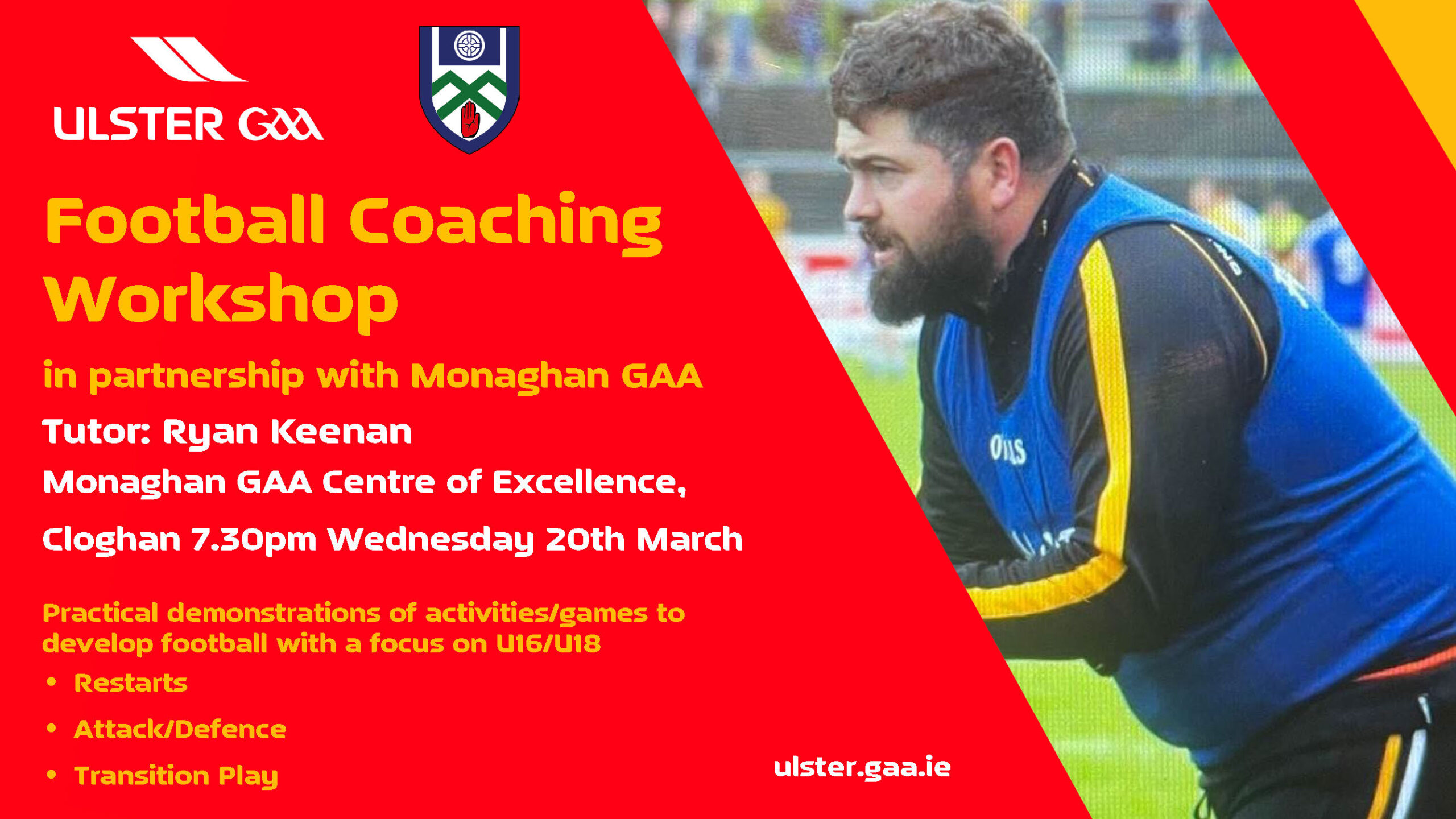 Football Practical Coaching Workshop _ On Wednesday 20th March @ 7:30pm in Cloghan
