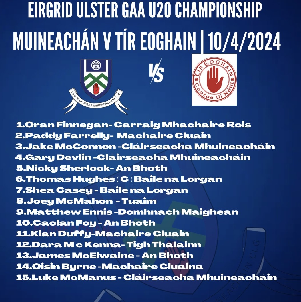 Monaghan U20 Team Announced Ahead Of Tyrone Match On Wednesday